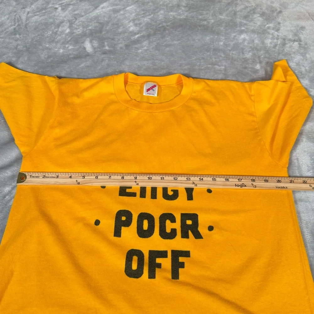Vintage EIIGY POCR F**k Off Flip T Shirt Mens XL (Fits L) Funny Made In USA 90s - Picture 9 of 10